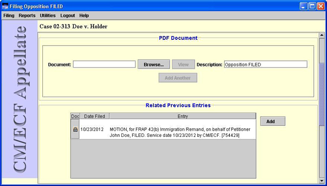 PDF document screen