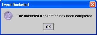 Docket Text dialog box